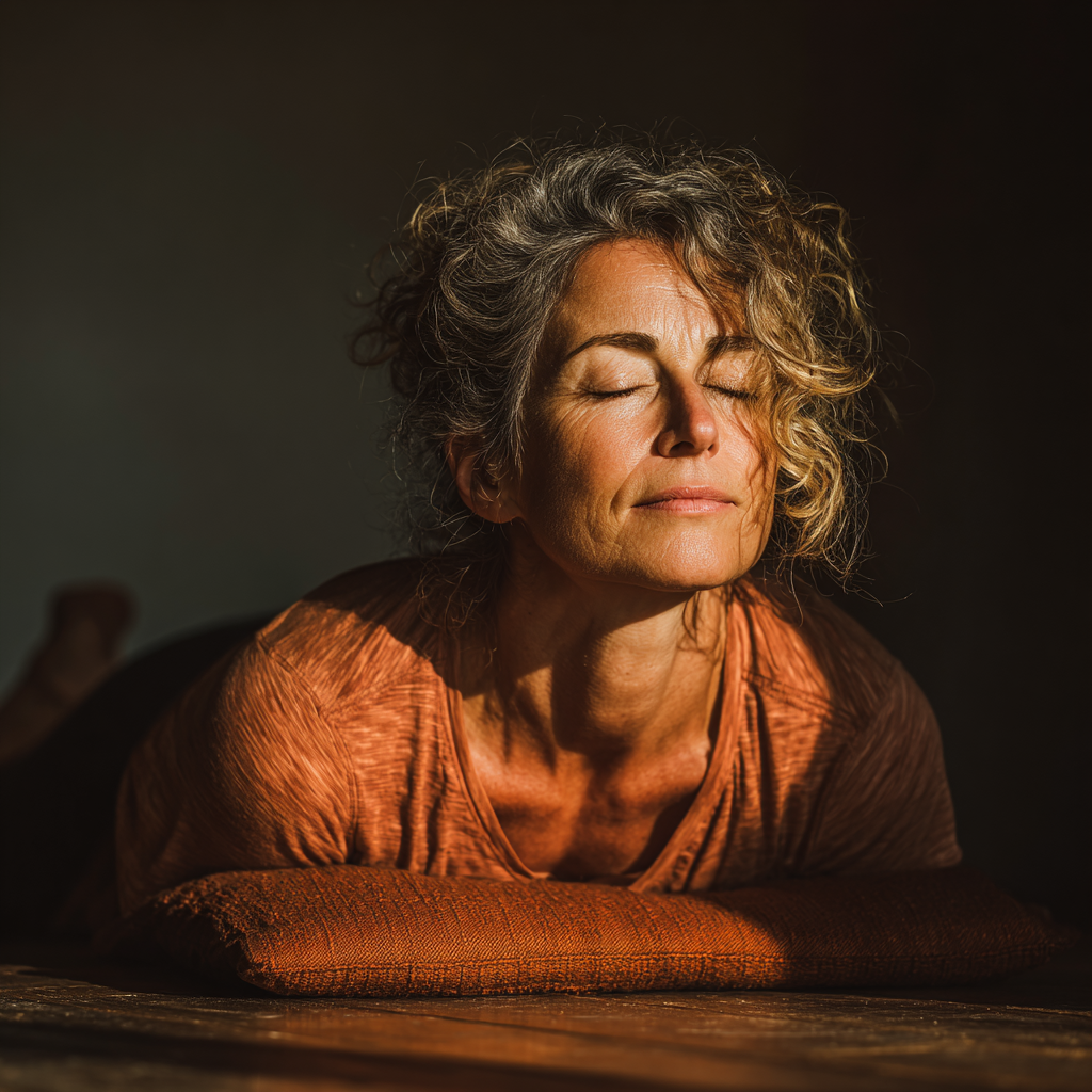 Група старших людей займається йогою у парку